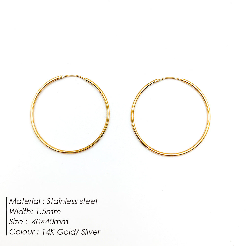 Fashionable Gold-Plated Stainless Steel Earrings