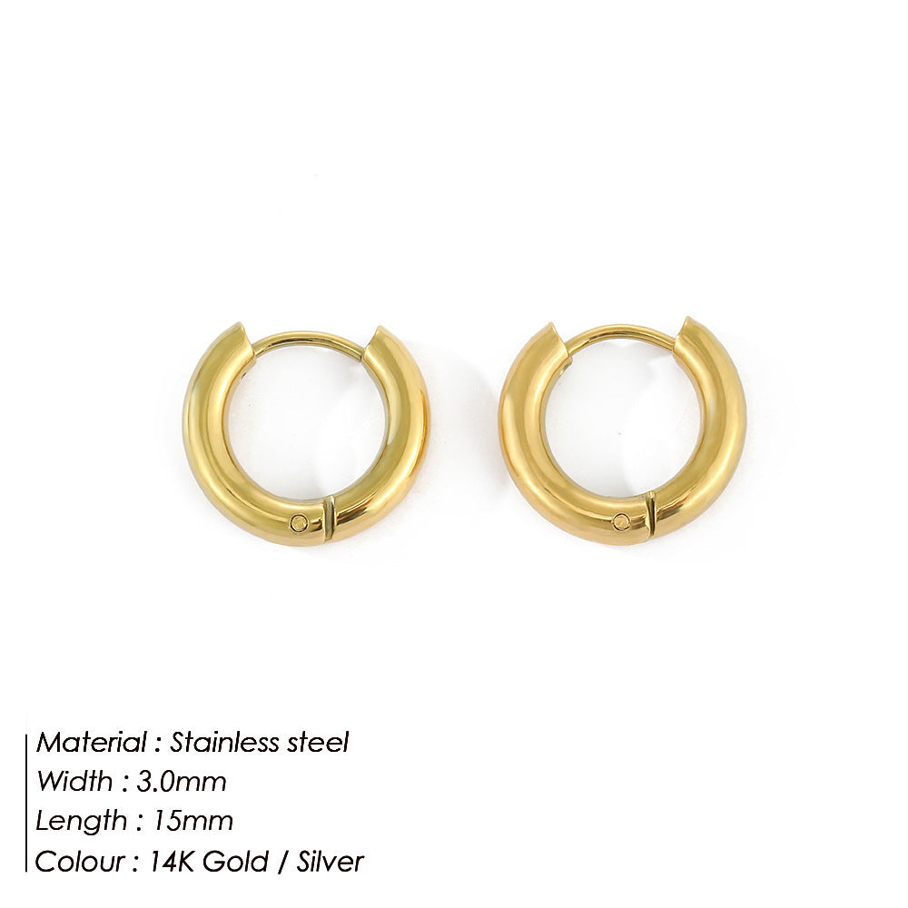 Fashionable Gold-Plated Stainless Steel Earrings
