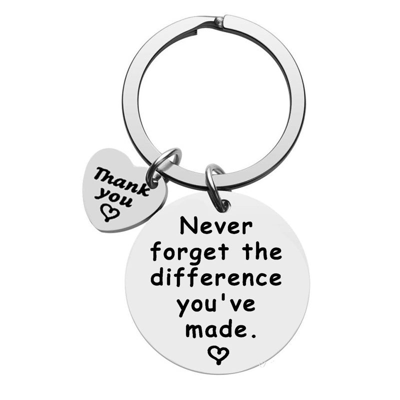 Stainless Steel Laser-Etched Inspirational Keychain
