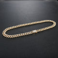 Euro-American Hip-Hop Diamond-Encrusted Cuban Chain Titanium Steel Necklace