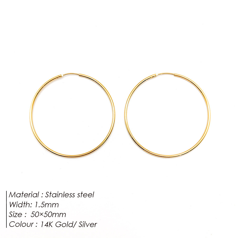 Fashionable Gold-Plated Stainless Steel Earrings