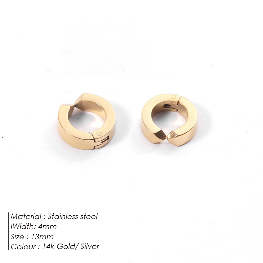 Fashionable Gold-Plated Stainless Steel Earrings