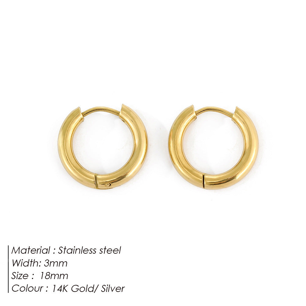 Fashionable Gold-Plated Stainless Steel Earrings
