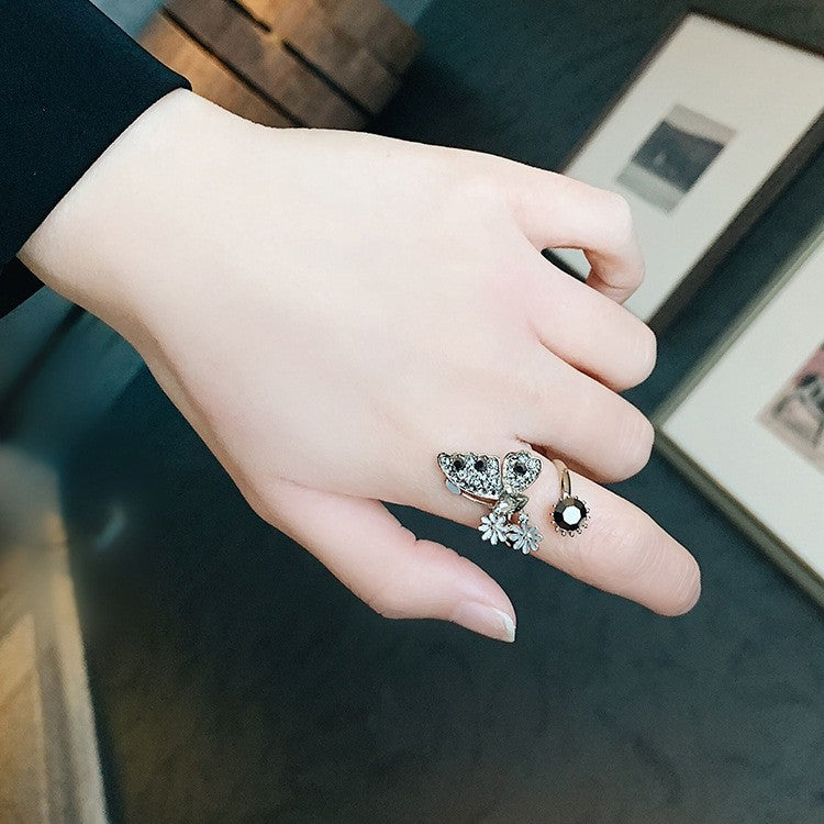 Women's 3D Butterfly Ring, Elegant Fairy Style Index Finger Ring, Korean INS Trend, Unique Minimalist Fashion Ring