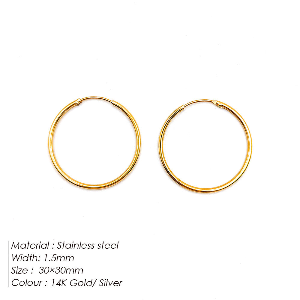 Fashionable Gold-Plated Stainless Steel Earrings