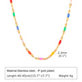 Stainless Steel Colored Bead Lip Chain Necklace Gold Color