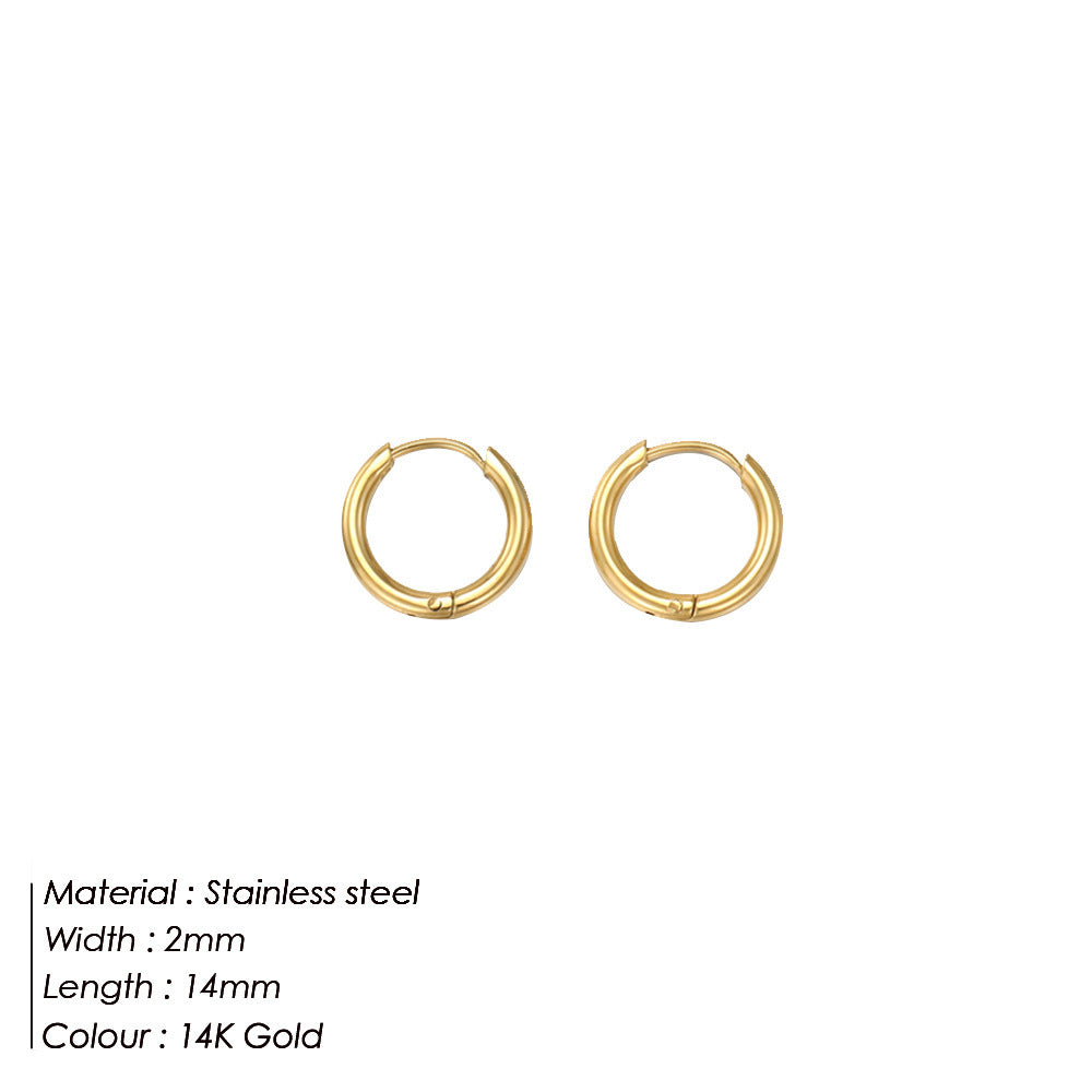 Fashionable Gold-Plated Stainless Steel Earrings