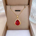 Women's Fashion Red Micro-Pave Diamond Necklace For Women
