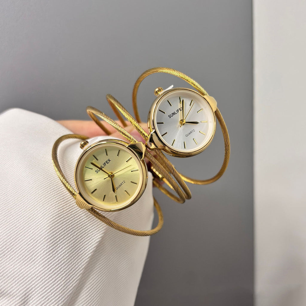 Womens Minimalist Open Bangle Watch