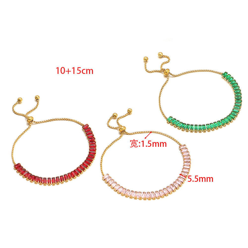 Single-sided Zircon-studded Chain Pearl Bracelet