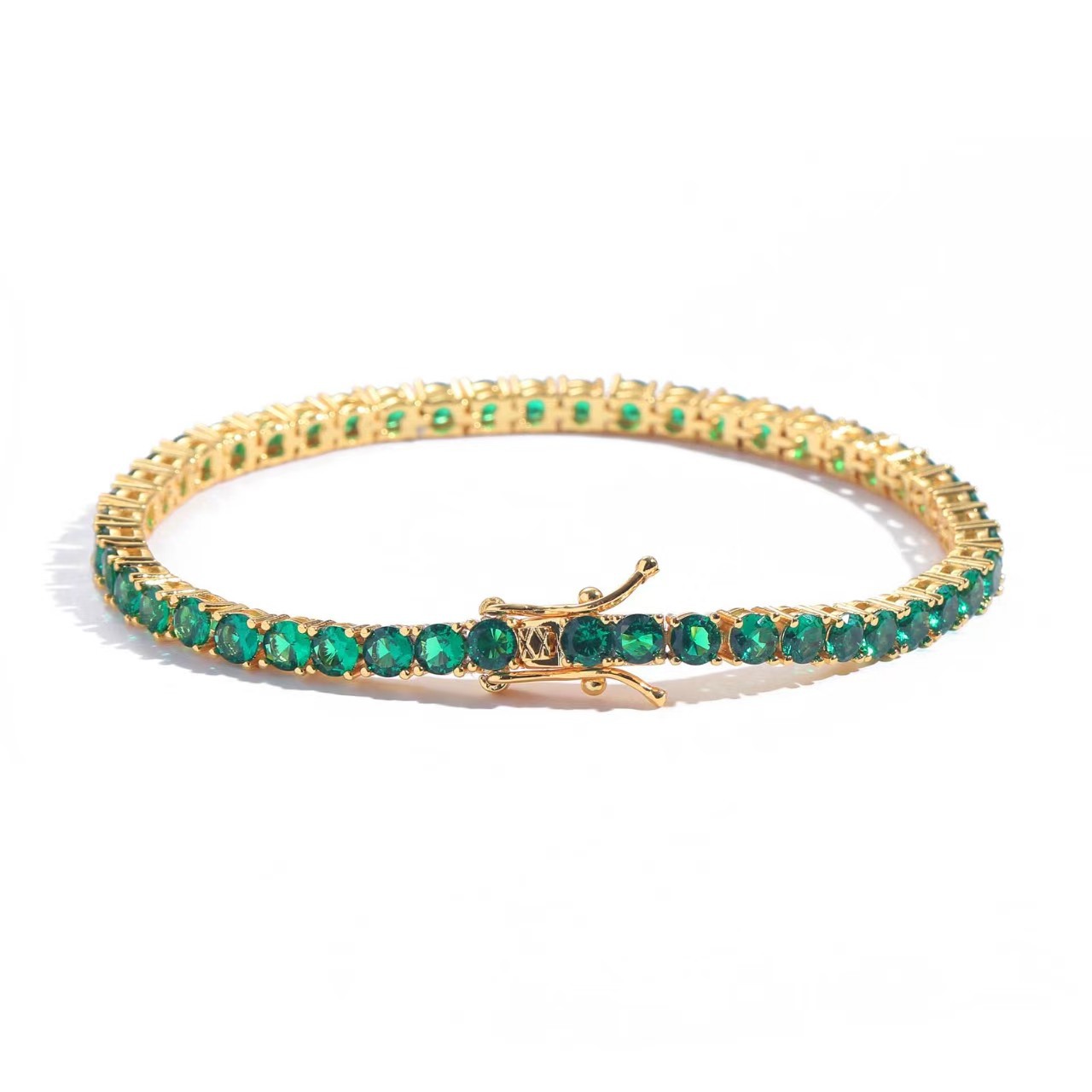 European And American-style Colorful Zircon Single-row Tennis Bracelet Jewelry