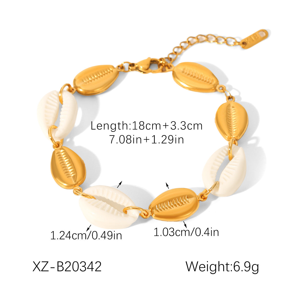 Starfish Shell Marine Element Stainless Steel Bracelet