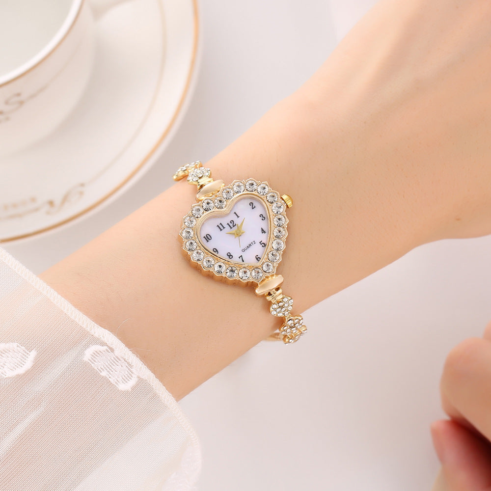 New Womens Watch With A Delicate Diamond-studded Heart Design