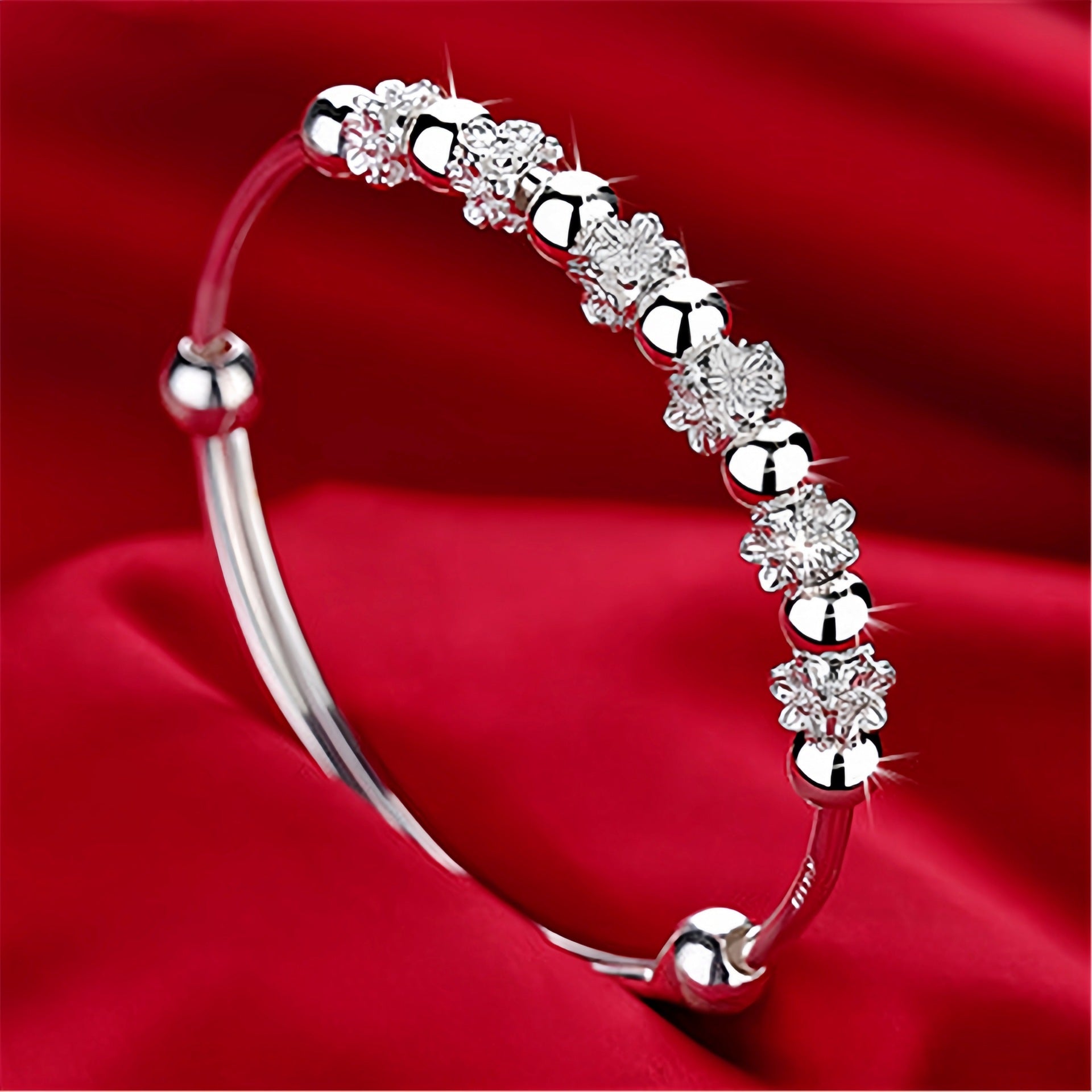 Push-pull Opening Happiness Blooming Plum Blossom Bracelet Internet-famous