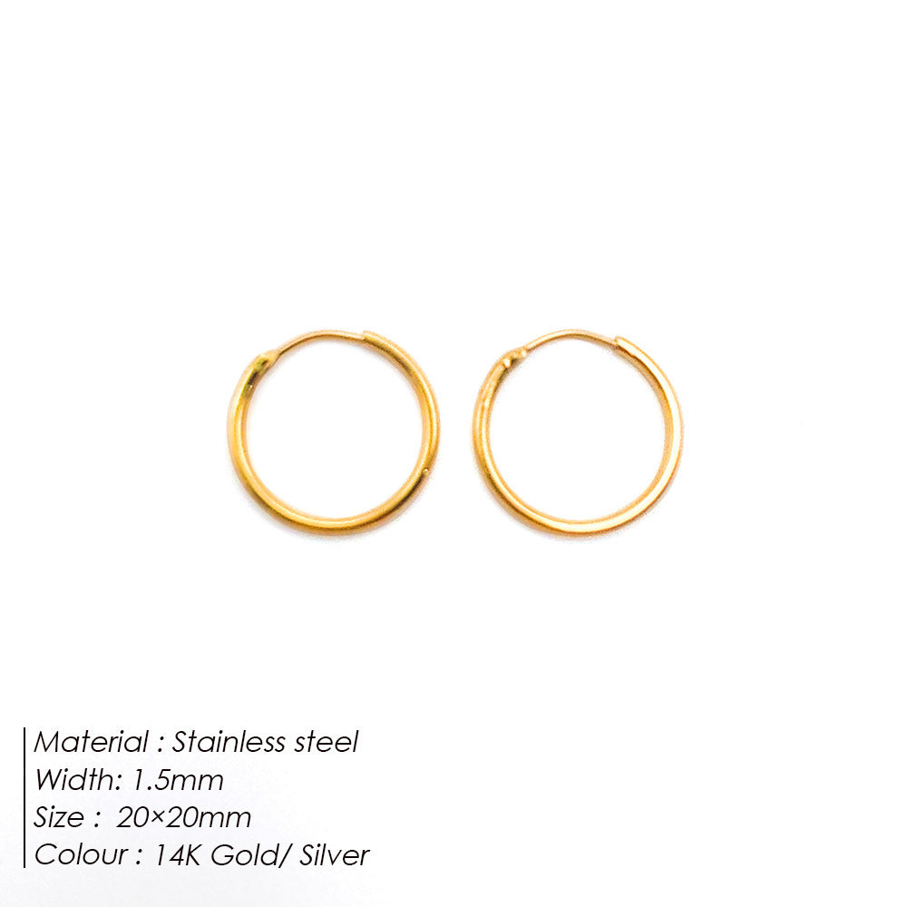 Fashionable Gold-Plated Stainless Steel Earrings