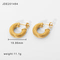 Fashionable Stainless Steel Twisted Earrings Titanium Steel Womens