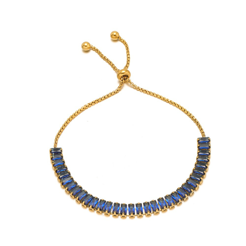Single-sided Zircon-studded Chain Pearl Bracelet