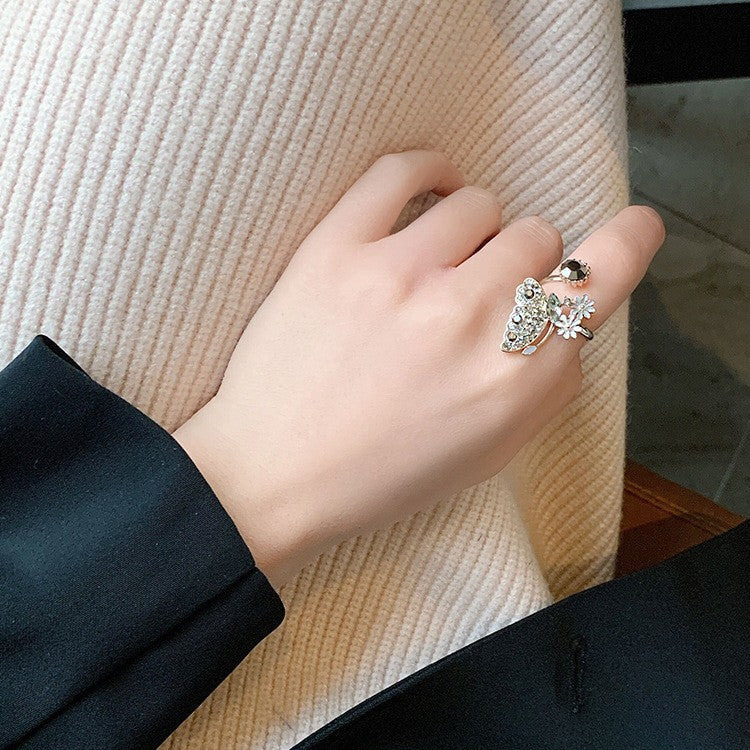 Women's 3D Butterfly Ring, Elegant Fairy Style Index Finger Ring, Korean INS Trend, Unique Minimalist Fashion Ring