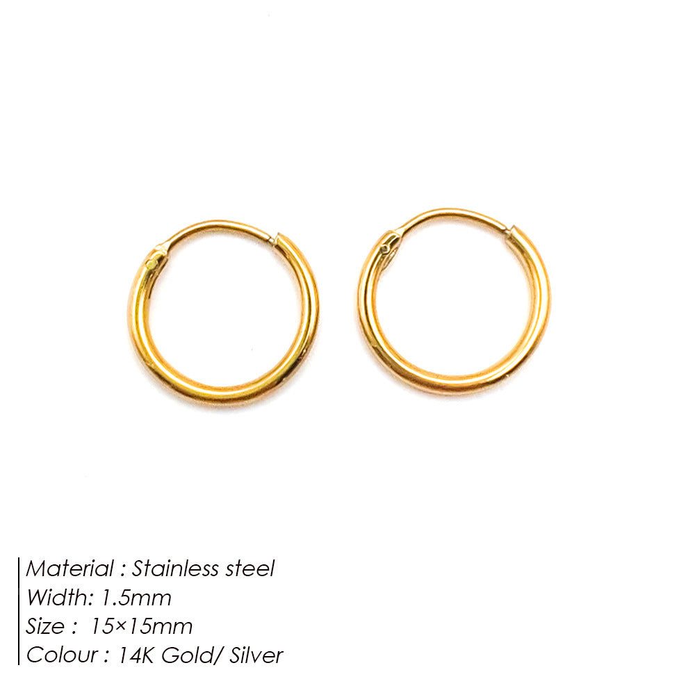 Fashionable Gold-Plated Stainless Steel Earrings