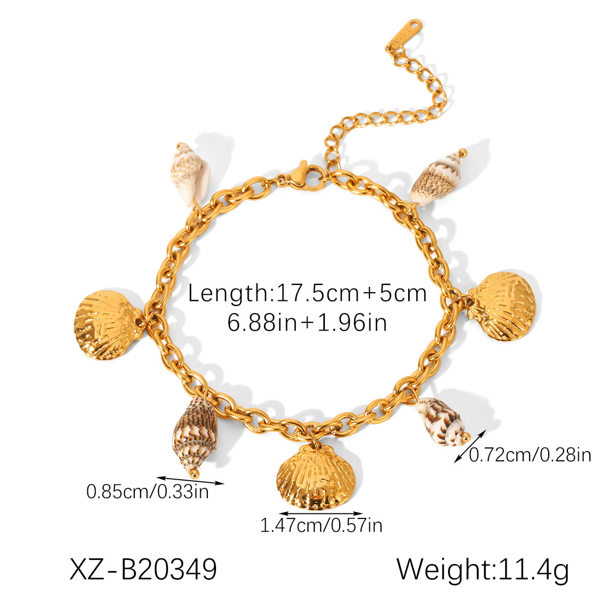 Starfish Shell Marine Element Stainless Steel Bracelet