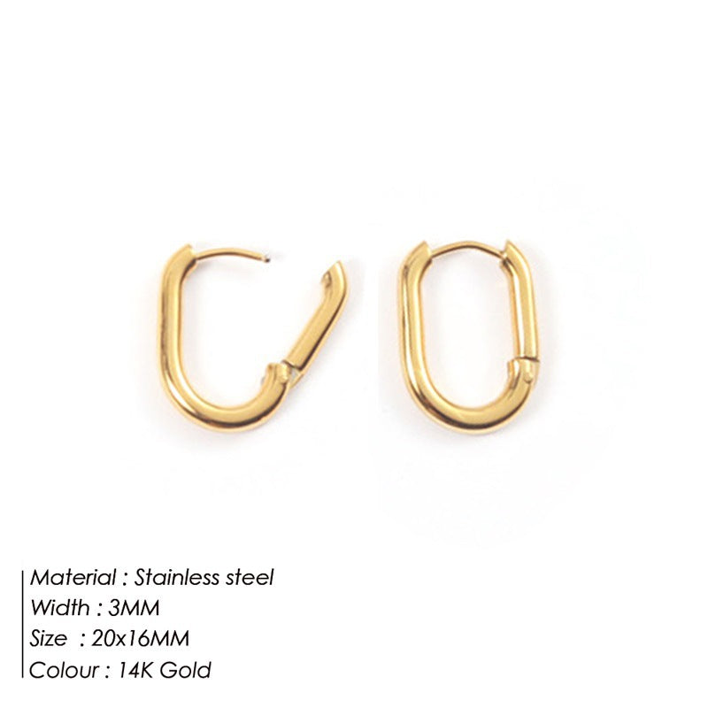 Fashionable Gold-Plated Stainless Steel Earrings