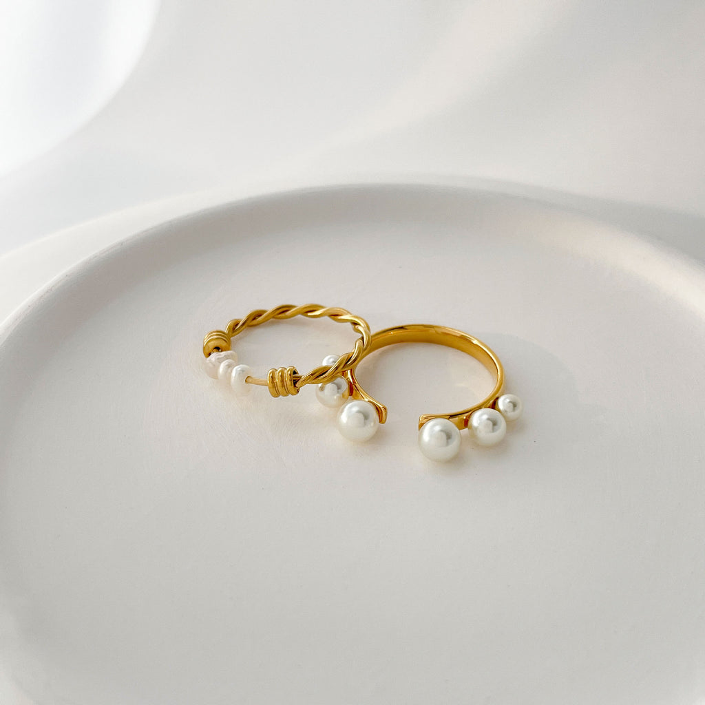 Pearl Round Bead Ring For Women