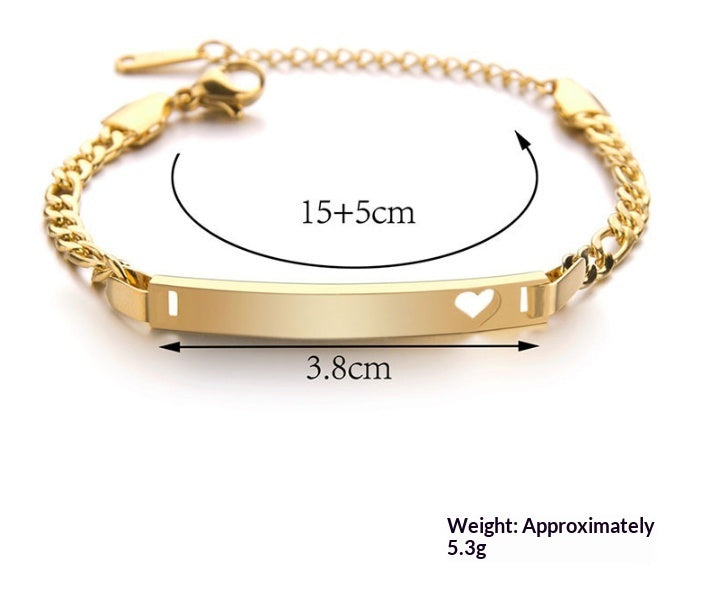 Stainless Steel Children's Bracelet DIY Private Engraved Bracelet