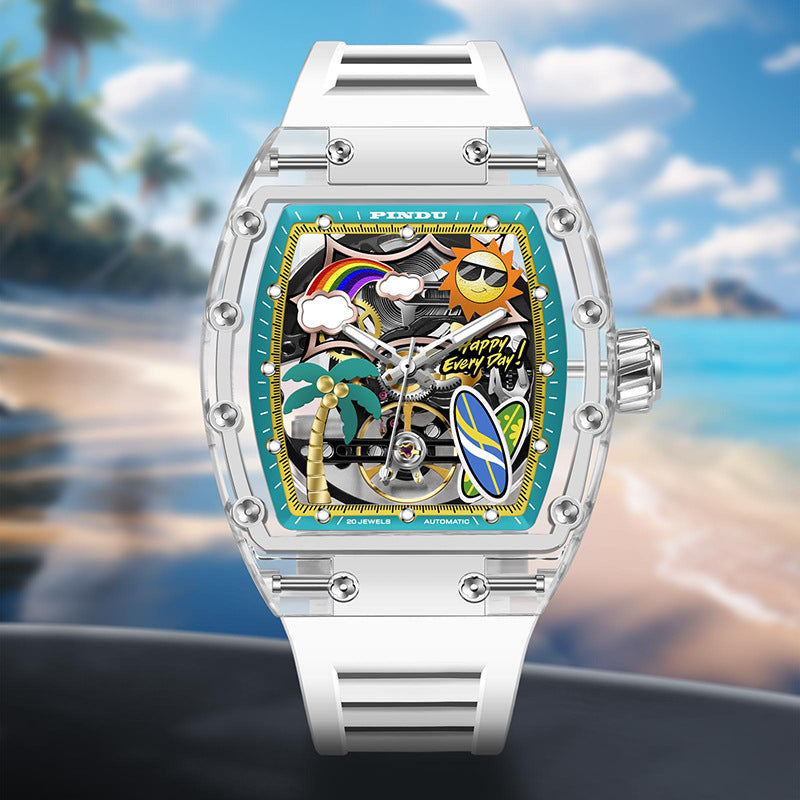 Fully automatic skeleton mechanical watch