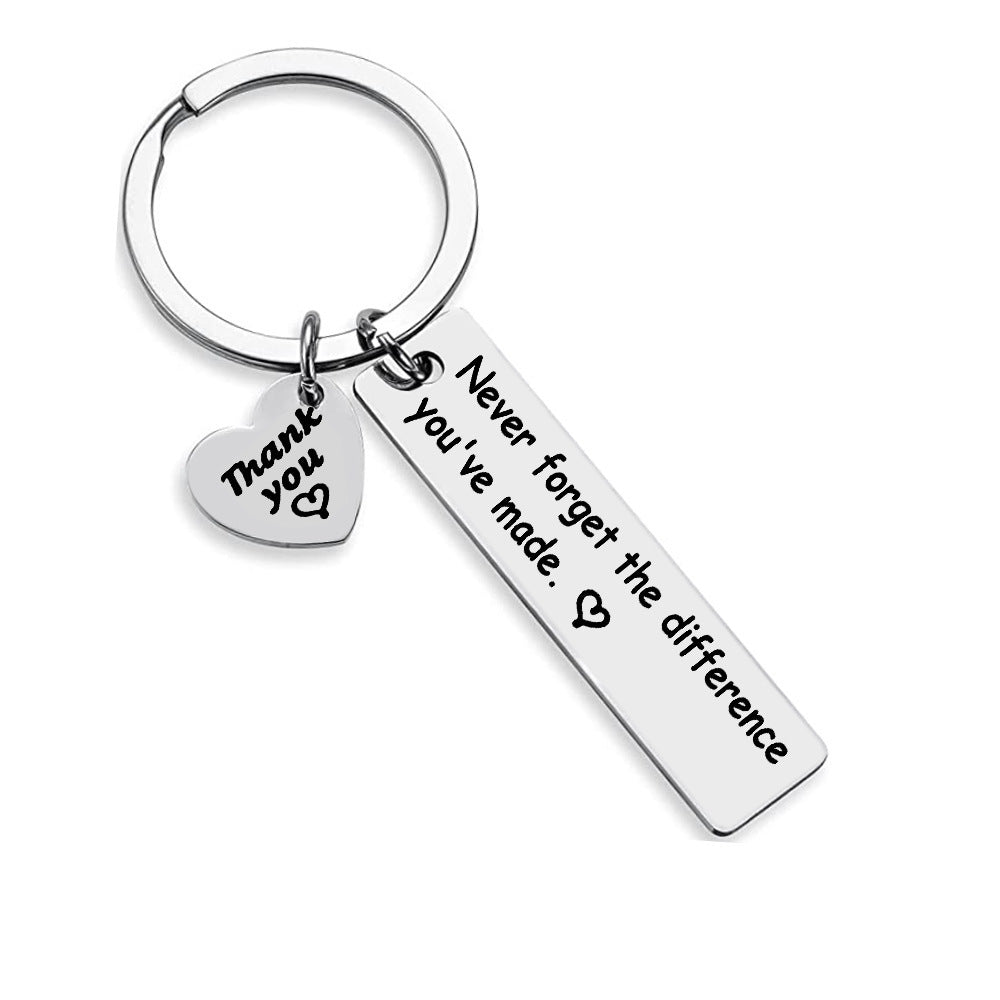 Stainless Steel Laser-Etched Inspirational Keychain