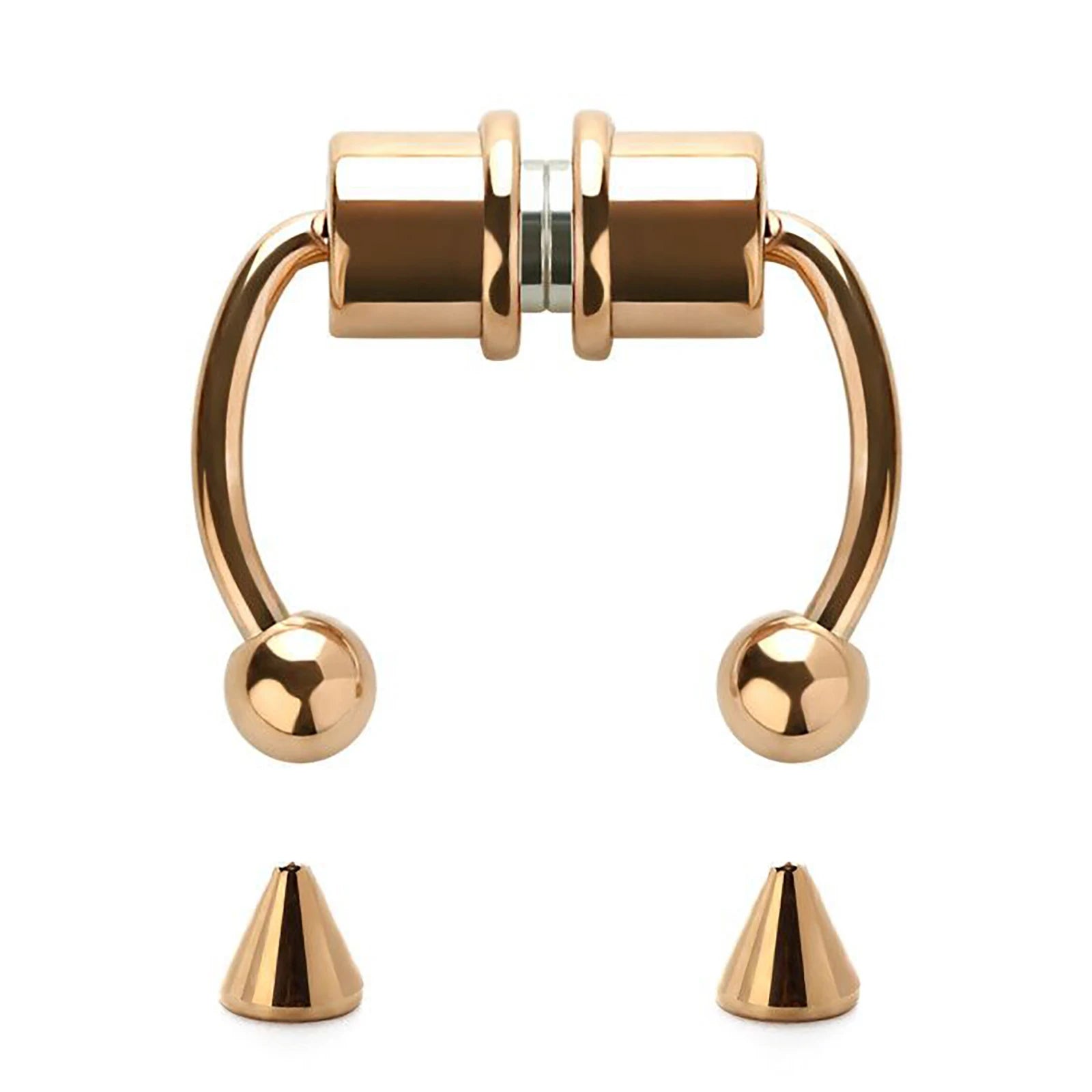2Pcs or 5Pcs Magnet Nose Ring Stainless Steel Horseshoe Ring Nose Clip Non-pierced Nose Hoop Magnetic Nose Nail piercing nariz