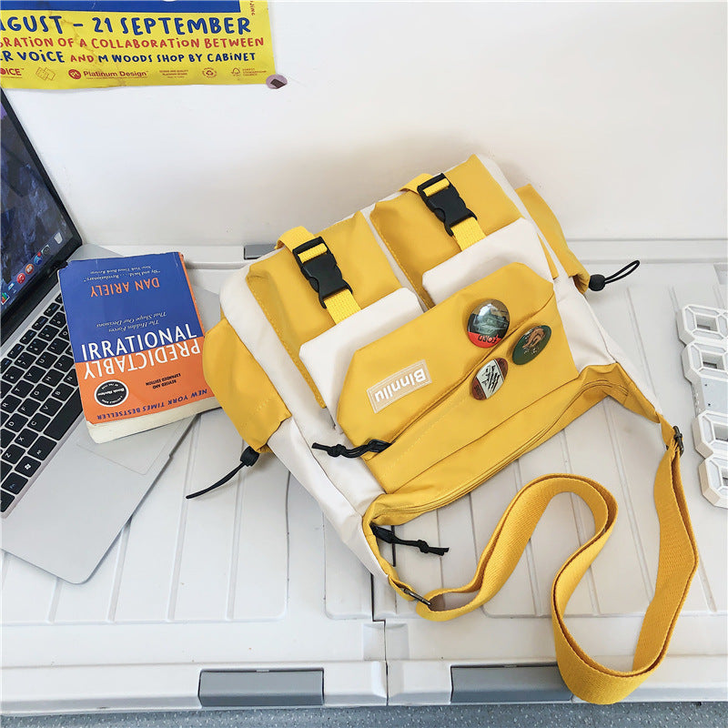 Fashion Crossbody Bag with Decorative Badges