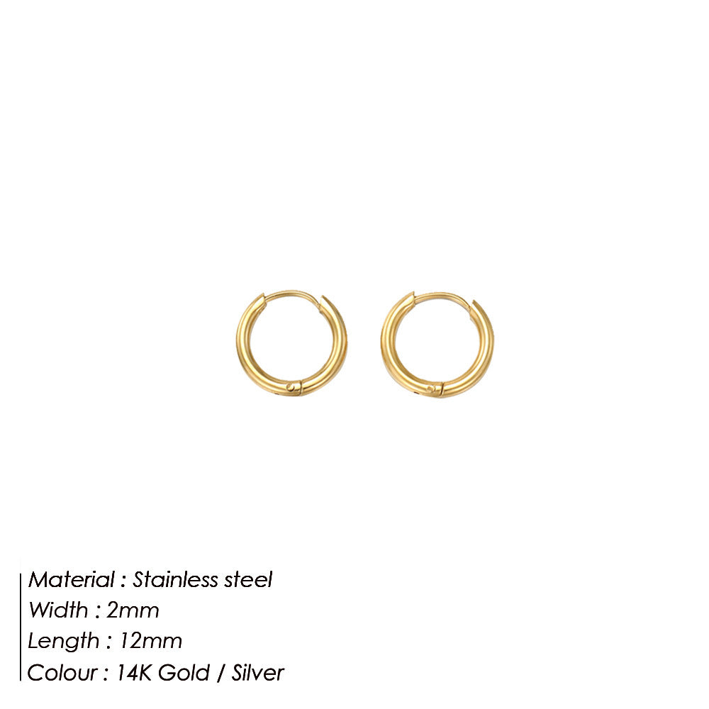 Fashionable Gold-Plated Stainless Steel Earrings