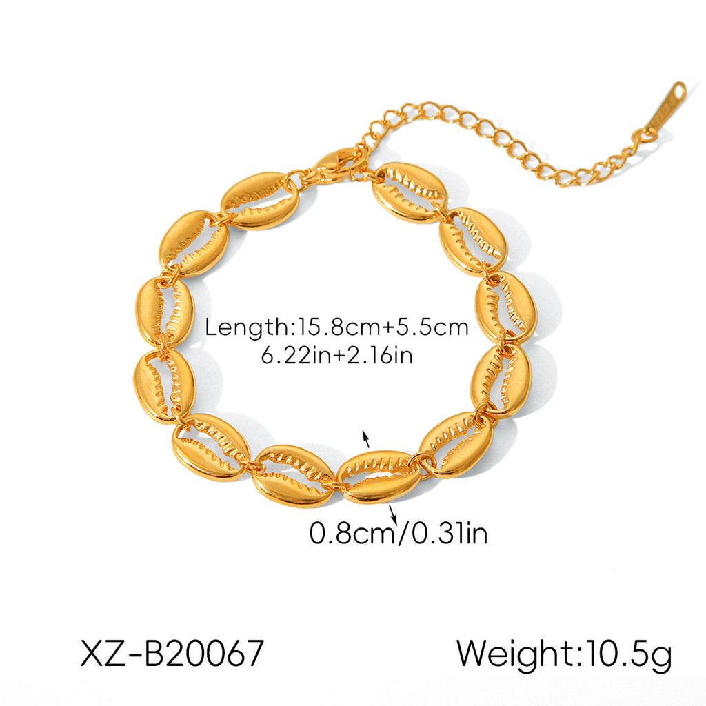 Starfish Shell Marine Element Stainless Steel Bracelet