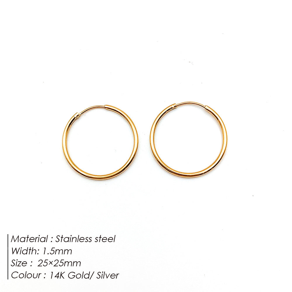Fashionable Gold-Plated Stainless Steel Earrings
