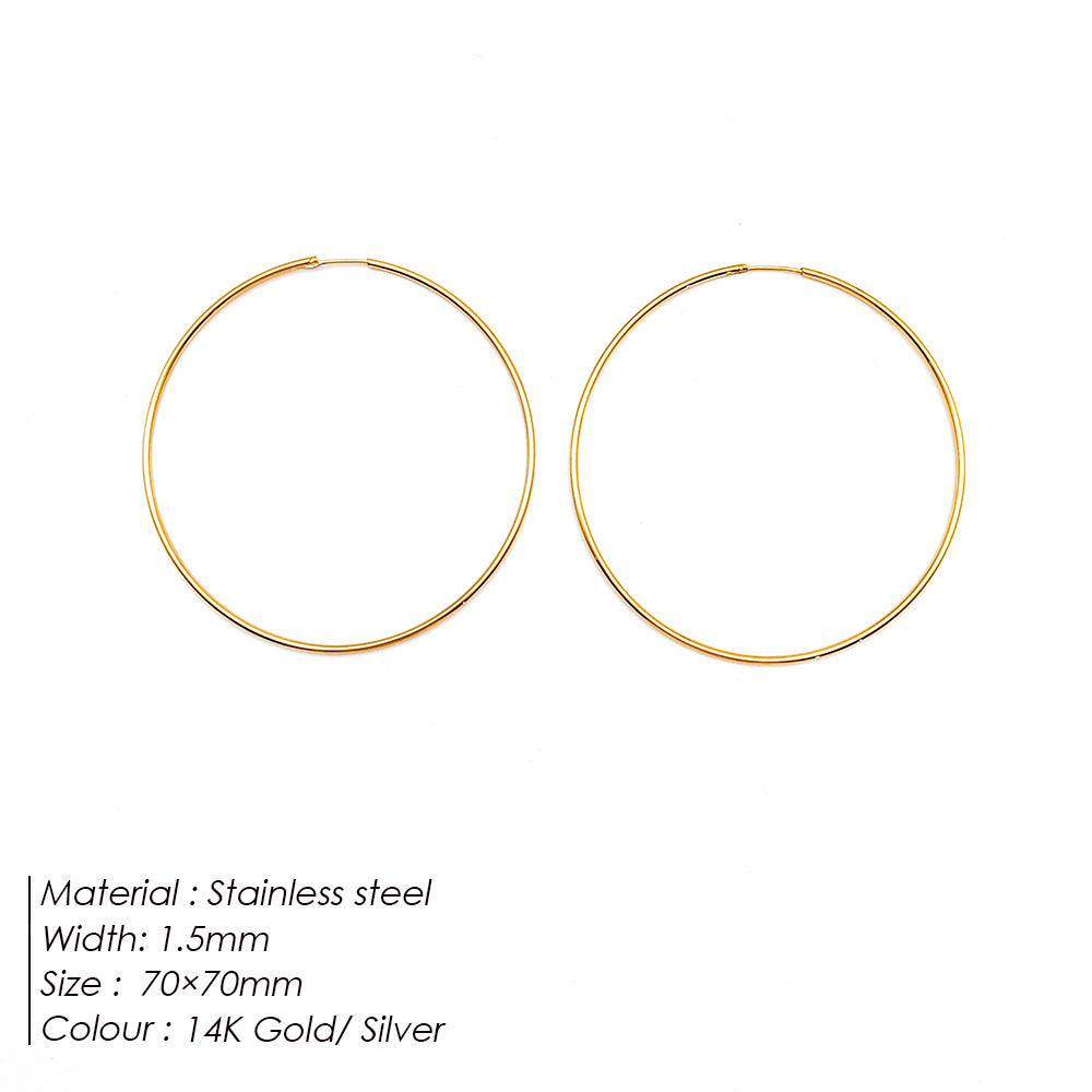 Fashionable Gold-Plated Stainless Steel Earrings