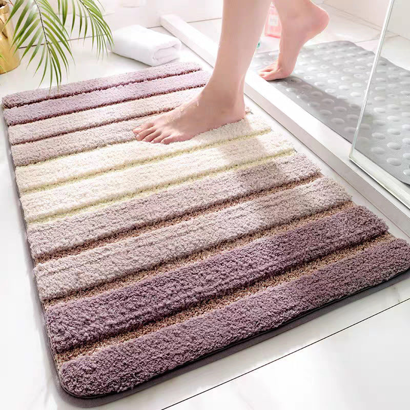 Striped Absorbent Bathroom Floor Mat