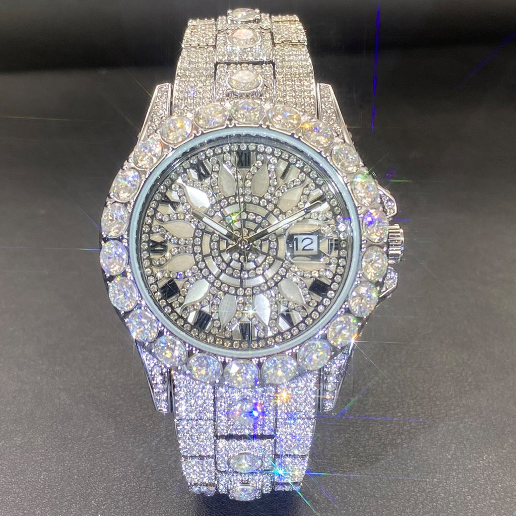 Men's High-end, Fully Diamond-encrusted, Ultra-glitzy Hip-hop Watch