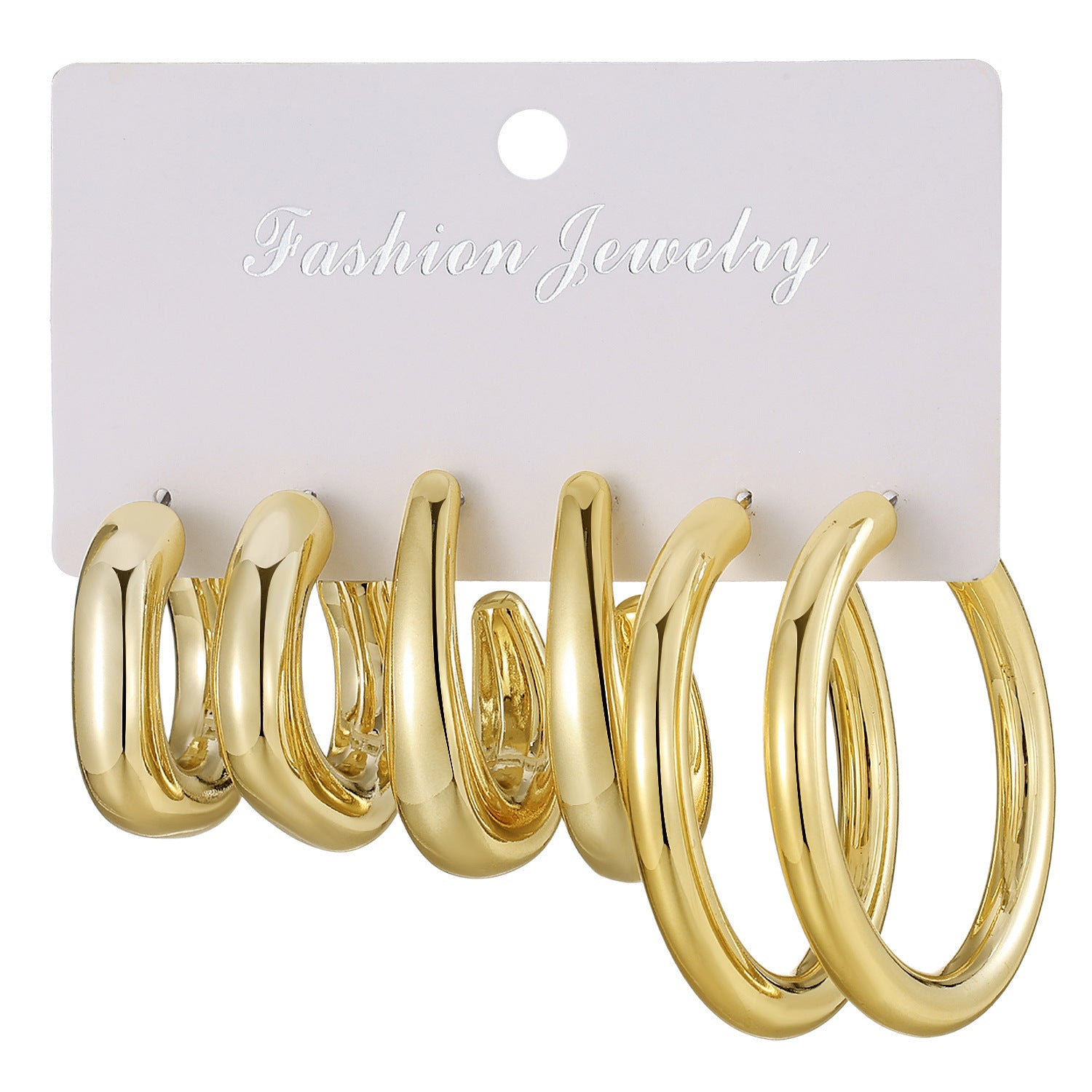 New Stylish Metallic High-End C-Shaped Irregular Card Earrings