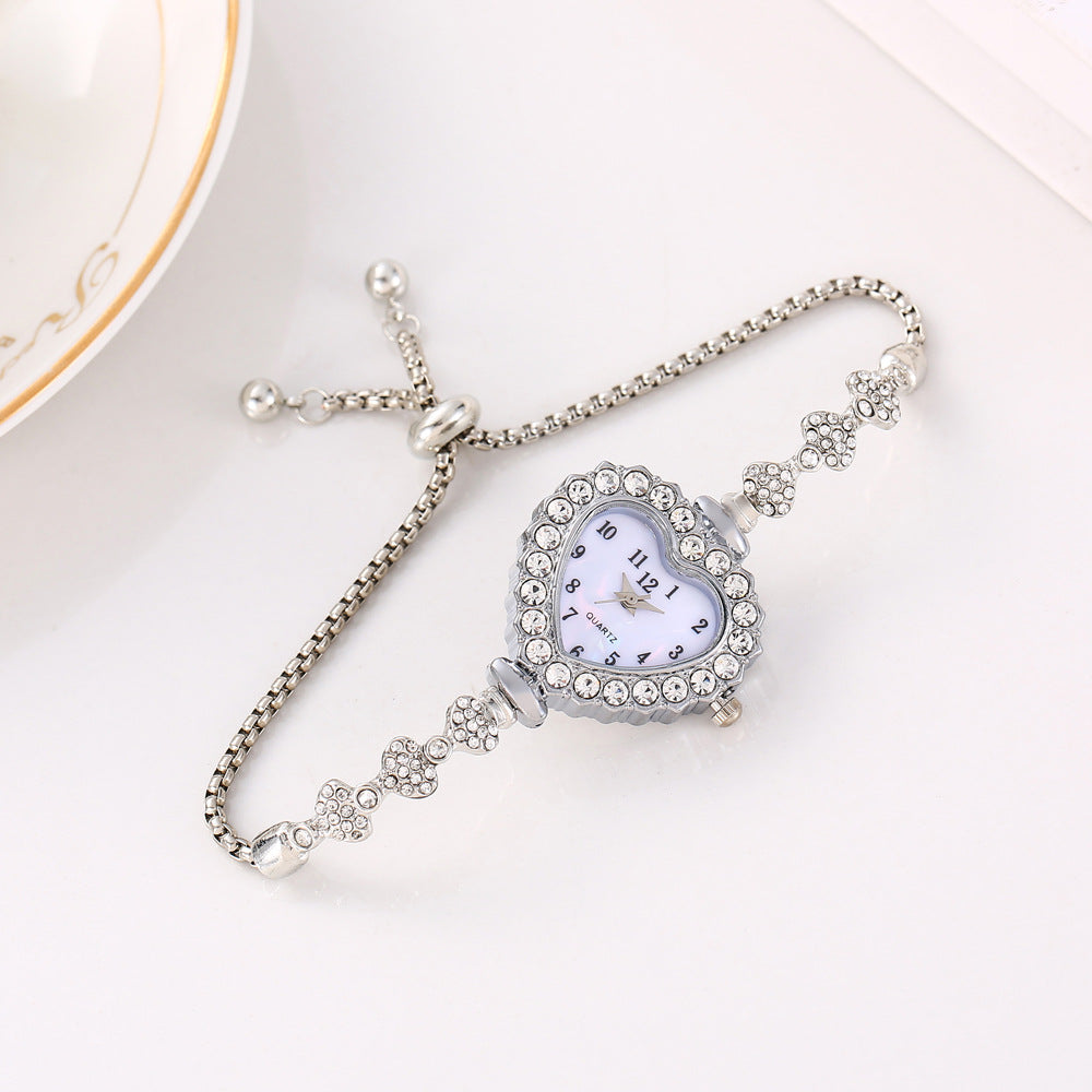New Womens Watch With A Delicate Diamond-studded Heart Design