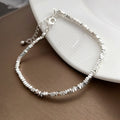 Minimalist Asymmetric Chain Bracelet Adorned With Scattered Beads And Pearlstrendy Yet Niche