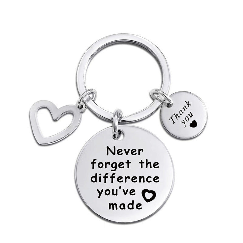 Stainless Steel Laser-Etched Inspirational Keychain