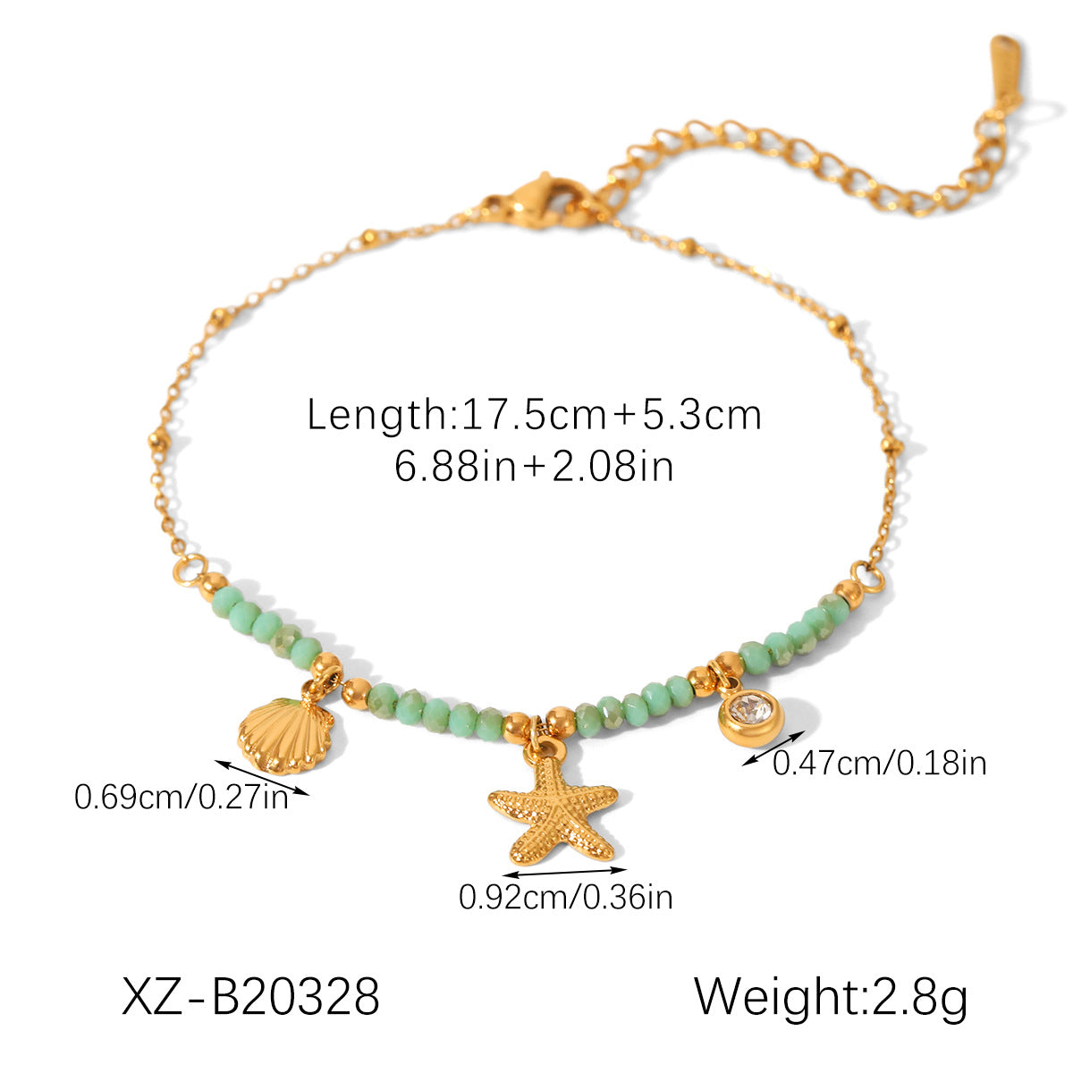 Starfish Shell Marine Element Stainless Steel Bracelet