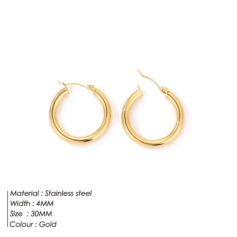 Fashionable Gold-Plated Stainless Steel Earrings