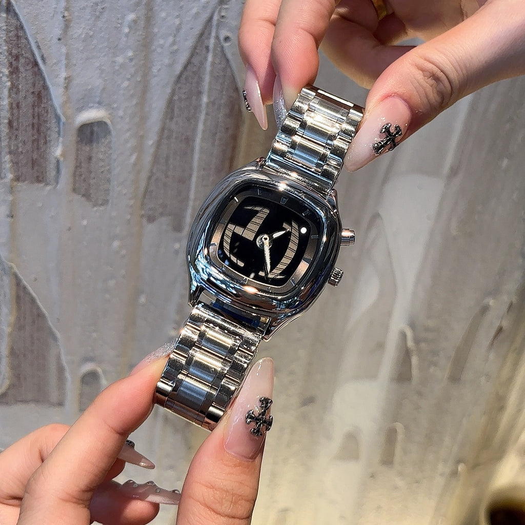 Retro-style Digital Display Watch With Hands And Numbersexclusive Trendy Quartz Timepiece