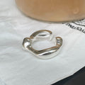 INS Minimalist Irregular Wave-Pattern Polished Womens Ring