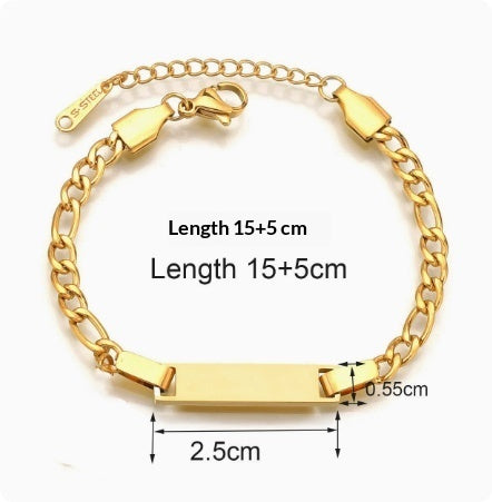 Stainless Steel Children's Bracelet DIY Private Engraved Bracelet