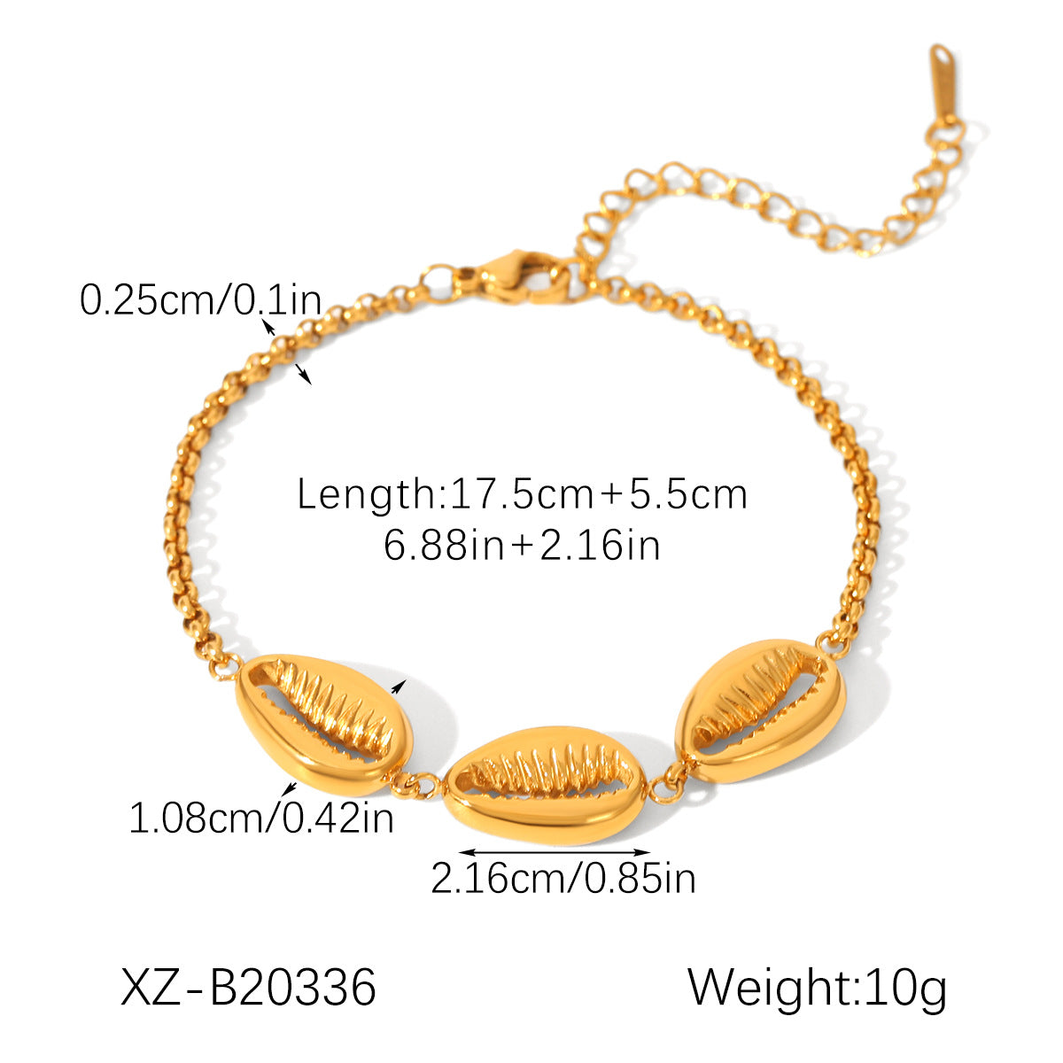 Starfish Shell Marine Element Stainless Steel Bracelet