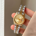Casual Yet Sophisticated Round Diamond-face Watch