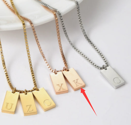 Willow Tag Initial Necklace 18K Gold Plated Custom