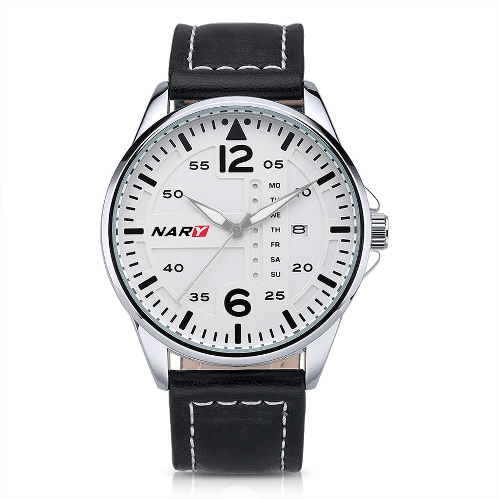 Stylish Sophisticated Dial Water-resistant Quartz Watch For Men